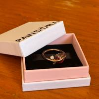 Anello Pandora Foglia in Vetro di Murano Originale