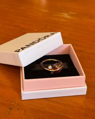 Anello Pandora Foglia in Vetro di Murano Originale