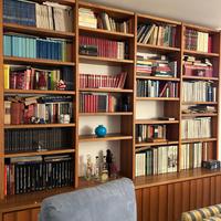 Libreria in noce tutta parete