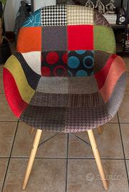 Sedia poltroncina patchwork multicolore