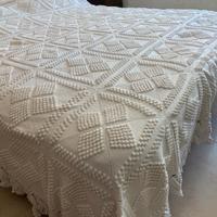 Antica coperta cotone bianco a mano Magnifica