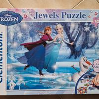 Puzzle Frozen con strass adesivi