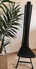 Sedia d'arredo contemporanea in pelle