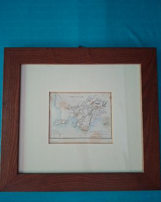antica mappa nautica incorniciata