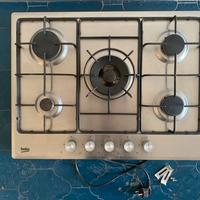 piano cottura gas inox 5 fuochi Beko