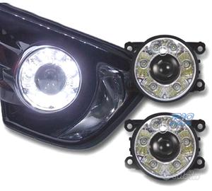 FARI ANABBAGLIANTI A LED LUCE DIURNA FONDO CROMATO