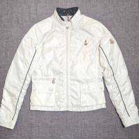 Giacca donna Moncler, in nylon lucido, stile biker