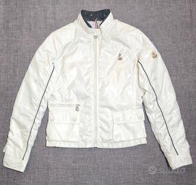 Giacca donna Moncler, in nylon lucido, stile biker