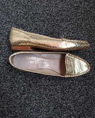 Mocassini in vera pelle oro pelle 35,5