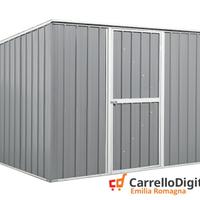 Casetta box giardino Acciaio 260x185 grigio chiaro