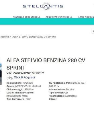 Alfa Romeo Stelvio 2.0 Turbo 280 CV AT8 Q4 Sprint