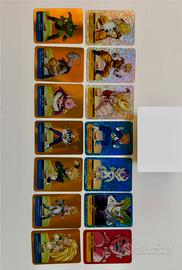 Lotto 14 Lamincards Dragon Ball Z dorate e holo