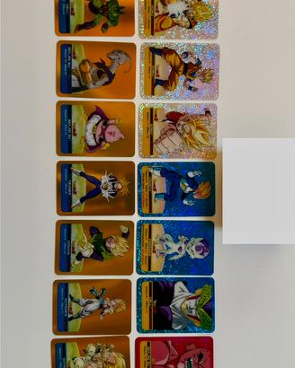 Lotto 14 Lamincards Dragon Ball Z dorate e holo