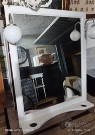 Specchio bagno con 2 applique