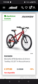 RAYMON  Bicicletta MTB Bambino 6-8 Anni TwoRay 1.0