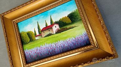 Quadro campagna con lavanda 