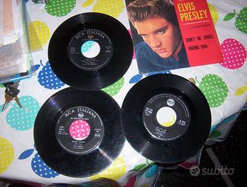 3 RARI DISCHI VINILE ELVIS PRELEY E UNA COPERTINA