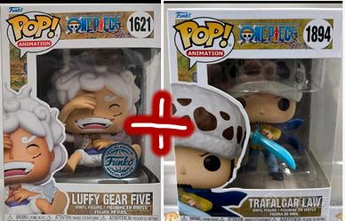 Funko pop One piece luffy Gear 5 + Trafalgar Law