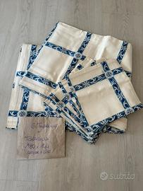 Tovaglia vintage -  lino e cotone con tovaglioli