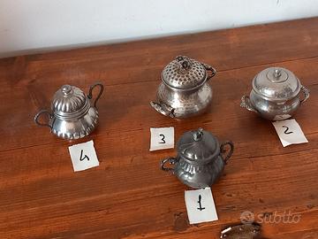 Zuccheriere in peltro vecchie