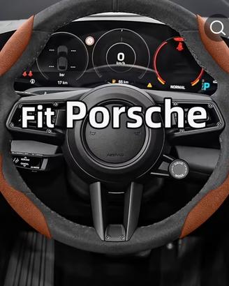 Coprivolante Porsche Scamosciato Color Cuoio/Brown