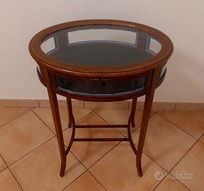 Teca ovale in legno-vetro