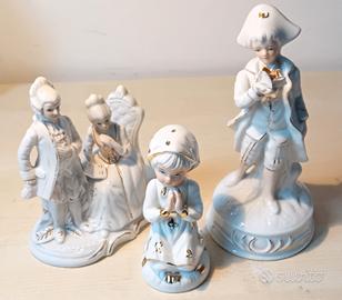 gruppo di n 3 statuette in porcellana capodimonte