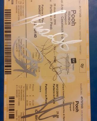 Biglietto concerto Pooh da collezione