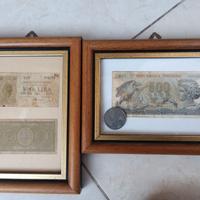 Una lira 1944 - una lira 1939 - 500 lire carta