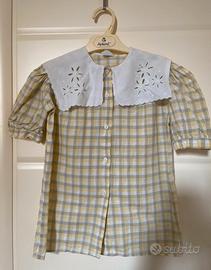 Camicia vintage anni '80 a quadri per bimba