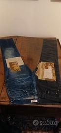 Jeans bicolore con inserti