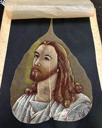 Dipinto su foglia di gesu
