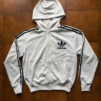 Felpa Zip Bianca Adidas