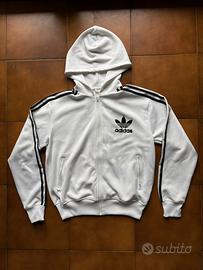 Felpa Zip Bianca Adidas