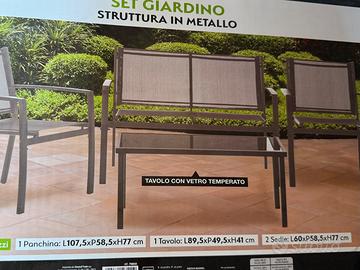 Set Giardino 4 pezzi - tavolo + sedie NUOVO