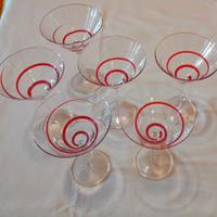 6 calici con gambo per cocktail 