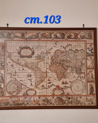 Puzzle quadro cartina geografica antica mondo
