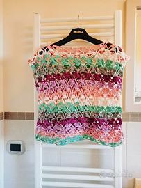 Poncho multicolore in cotone