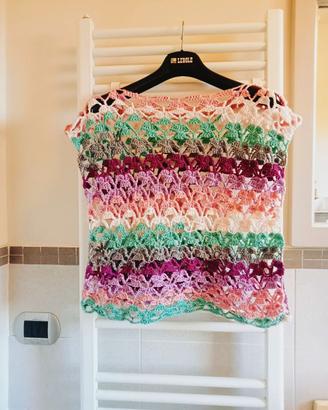 Poncho multicolore in cotone