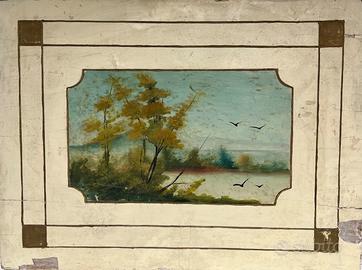 Dipinto paesaggistico su legno