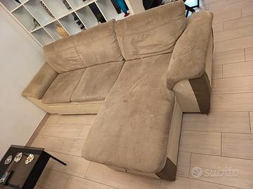Divano letto con penisola cassettone