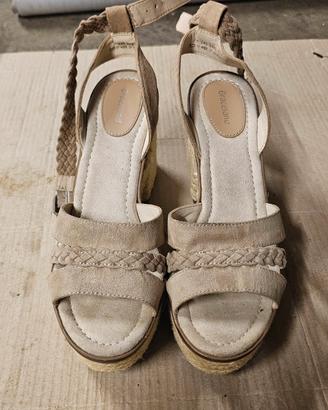 sandali zeppa graceland n. 40 beige