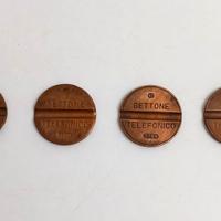 4 Gettoni telefonici in rame