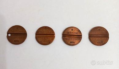 4 Gettoni telefonici in rame