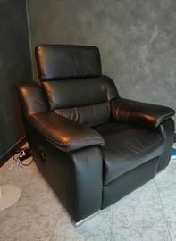 poltrona  in pelle con recliner