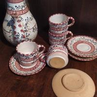 Vintage set di 4 tazzine da caffè in terracotta 