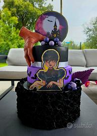 torta scenografica mercoledi addams