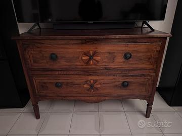 Comò Antico Intarsiato - Stile Neoclassico - Noce