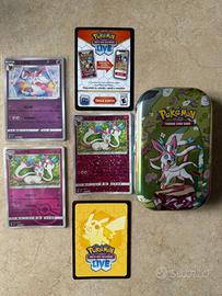 Lotto Pokémon Sylveon – Tin vuota + 5 carte