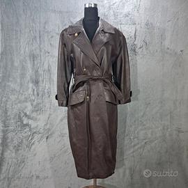 Cappotto donna vera pelle Made Italy stile trench